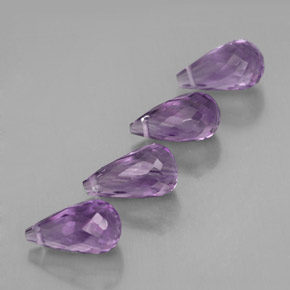  ct natürliche violetter Amethyst-Edelsteine, Briolette, VVS-VS