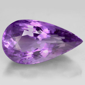 14,23 ctw natürlicher violetter Amethyst, Birnenform, VVS