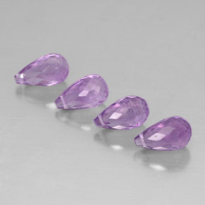  ct natürliche violetter Amethyst-Edelsteine, Briolette, VVS-VS