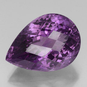 27,20 ctw natürlicher violetter Amethyst, Birnenform, VVS