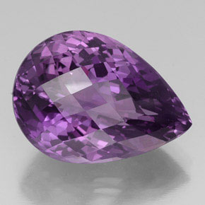 27,20 ctw natürlicher violetter Amethyst, Birnenform, VVS