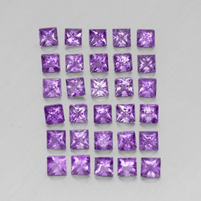 3,73 ct natürliche violetter Amethyst-Edelsteine, Quadrat, VS