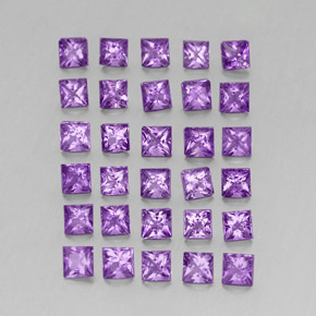  ct natürliche violetter Amethyst-Edelsteine, Quadrat, VS