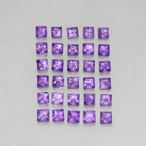 3,77 ct natürliche violetter Amethyst-Edelsteine, Quadrat, VS-SI