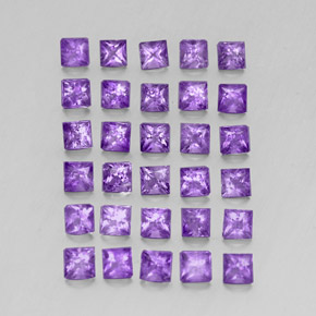 3,77 ct natürliche violetter Amethyst-Edelsteine, Quadrat, VS-SI