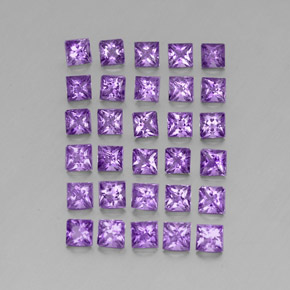 3,67 ct natürliche violetter Amethyst-Edelsteine, Quadrat, VS