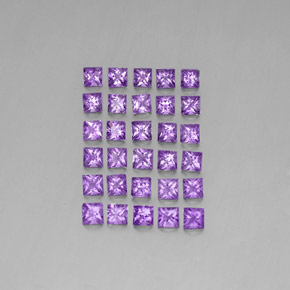 3,59 ct natürliche violetter Amethyst-Edelsteine, Quadrat, VS