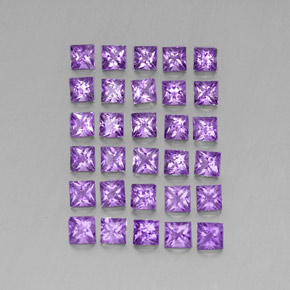 3,59 ct natürliche violetter Amethyst-Edelsteine, Quadrat, VS