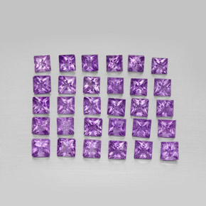  ct natürliche violetter Amethyst-Edelsteine, Quadrat, VS