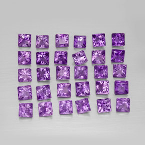  ct natürliche violetter Amethyst-Edelsteine, Quadrat, VS