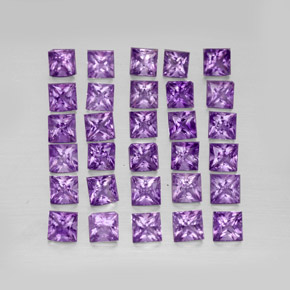  ct natürliche violetter Amethyst-Edelsteine, Quadrat, VS