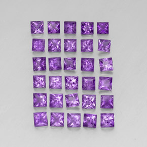  ct natürliche Violett Amethyst-Edelsteine, Quadrat, VS
