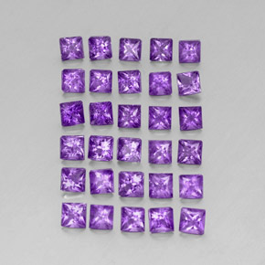 3,79 ct natürliche violetter Amethyst-Edelsteine, Quadrat, VS