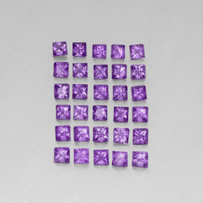 3,81 ct natürliche violetter Amethyst-Edelsteine, Quadrat, VS