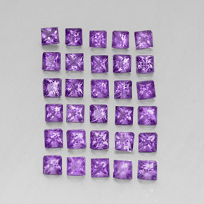 3,81 ct natürliche violetter Amethyst-Edelsteine, Quadrat, VS