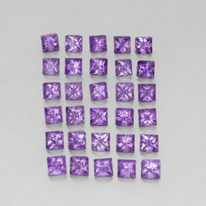 3,64 ct natürliche violetter Amethyst-Edelsteine, Quadrat, VS