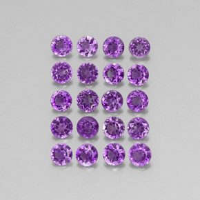  ct natürliche violetter Amethyst-Edelsteine, Rundschliff, VS