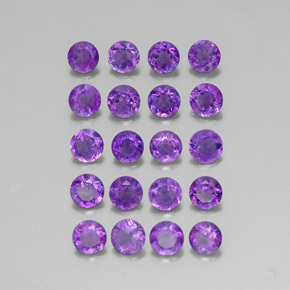  ct natürliche violetter Amethyst-Edelsteine, Rundschliff, VS