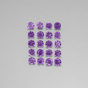 ct natürliche violetter Amethyst-Edelsteine, Rundschliff, VS