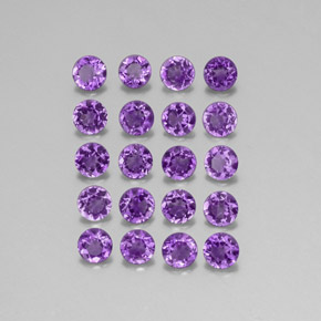  ct natürliche violetter Amethyst-Edelsteine, Rundschliff, VS