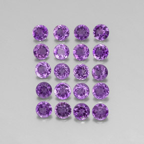  ct natürliche violetter Amethyst-Edelsteine, Rundschliff, VS