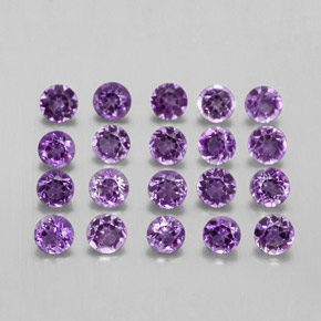  ct natürliche violetter Amethyst-Edelsteine, Rundschliff, VS