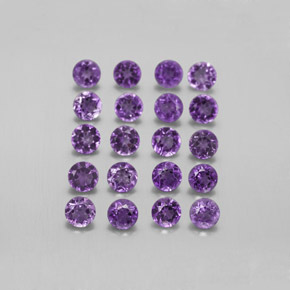  ct natürliche violetter Amethyst-Edelsteine, Rundschliff, VS