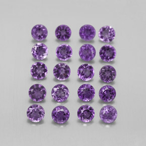  ct natürliche violetter Amethyst-Edelsteine, Rundschliff, VS