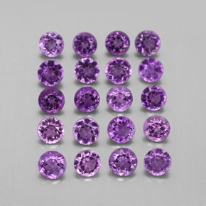  ct natürliche violetter Amethyst-Edelsteine, Rundschliff, VS