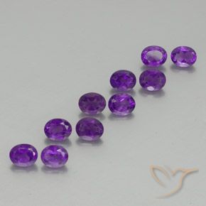 3.83 ct natürliche Lebhaftes Violett Amethyst-Edelsteine, Oval, VS