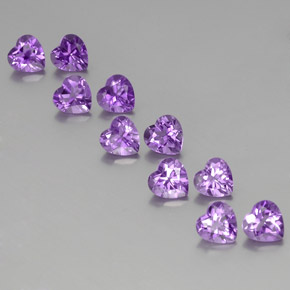 7.37 ct natürliche Intensives Violett Amethyst-Edelsteine, Herzform, VS