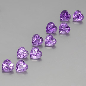 7.37 ct natürliche Intensives Violett Amethyst-Edelsteine, Herzform, VS