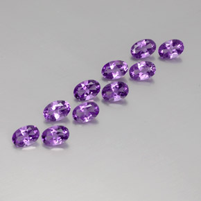 3.96 ct natürliche Mitteldunkles Violettviolett Amethyst-Edelsteine, Oval Schliff, VVS-VS