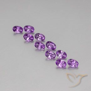 4.07 ct natürliche Tiefviolettes Violett Amethyst-Edelsteine, Oval, VVS-VS