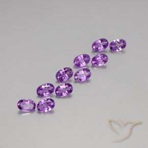 3.77 ct natürliche Tiefviolettes Violett Amethyst-Edelsteine, Oval, VS