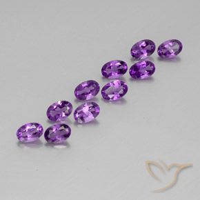 3.80 ct natürliche Tiefviolettes Violett Amethyst-Edelsteine, Oval, VVS-VS