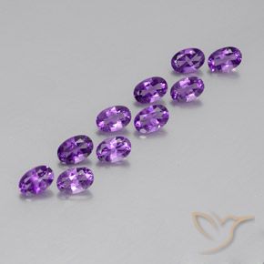 4.24 ct natürliche Mittelviolettes Violett Amethyst-Edelsteine, Oval, VVS-VS