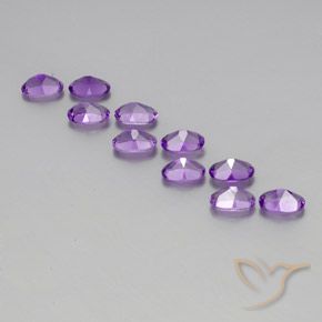 4.24 ct natürliche Mittelviolettes Violett Amethyst-Edelsteine, Oval, VVS-VS