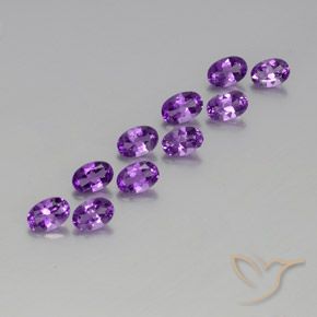 4.08 ct natürliche Mitteldunkles Violettviolett Amethyst-Edelsteine, Oval Schliff, VVS-VS