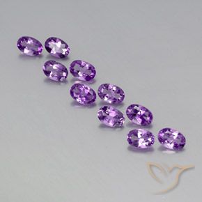 3.94ctw Natürlicher Lilaisch-violett Amethyst, Oval, VVS-VS