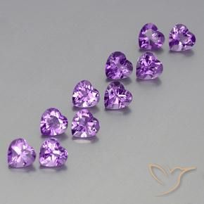 7.39 ct natürliche Mitteldunkles Violettviolett Amethyst-Edelsteine, Herz, VVS-VS