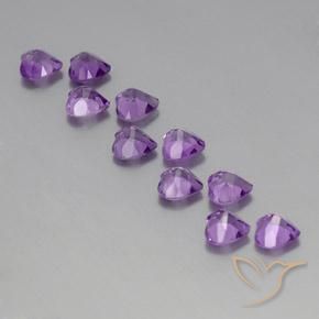 7.39 ct natürliche Mitteldunkles Violettviolett Amethyst-Edelsteine, Herz, VVS-VS