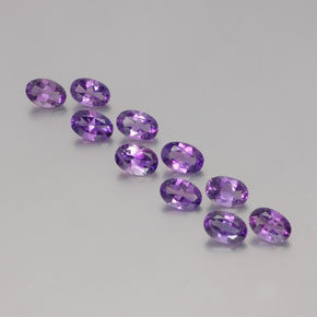 3.95 ct natürliche Mitteldunkles Violettviolett Amethyst-Edelsteine, Oval Schliff, VVS-VS