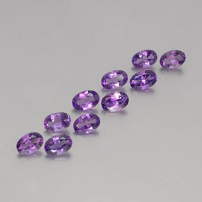 3.95 ct natürliche Mitteldunkles Violettviolett Amethyst-Edelsteine, Oval Schliff, VVS-VS
