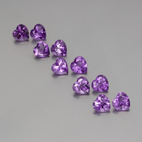 6,81 ct natürliche Purpurviolett Amethyst-Edelsteine, Herzform, VS