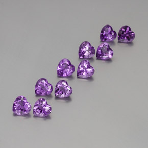6,81 ct natürliche Purpurviolett Amethyst-Edelsteine, Herzform, VS