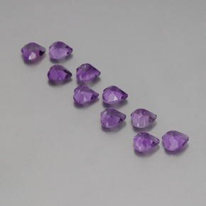 6,81 ct natürliche Purpurviolett Amethyst-Edelsteine, Herzform, VS