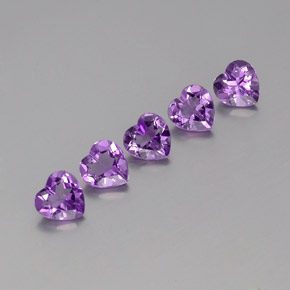 3.41 ct natürliche Tiefviolettes Violett Amethyst-Edelsteine, Herzform, VS