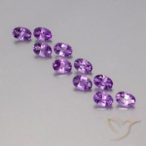 4.12 ct natürliche Mittelviolettes Violett Amethyst-Edelsteine, Oval, VVS-VS