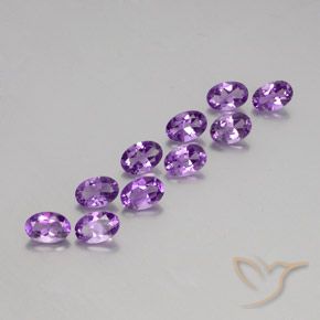 3.89 ct natürliche Mitteldunkles Violettviolett Amethyst-Edelsteine, Oval, VVS-VS